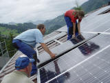 Einlegen der Solarmodule